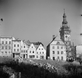 kamienice i ratusz - widok ogólny, skan 1