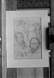 Muzeum Śląskie we Wrocławiu, Michałowski Piotr "Dwie głowy Hiszpanów", ołówek 290x197 mm, skan 1