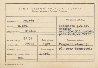 Kolegiata - widok na płd. skrzydło transeptu - metryczka

, skan 1
