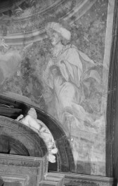 Katedra pw. Wniebowzięcia Najświętszej Marii Panny - wnętrze - kaplica Kołudzkich, sklepienie , żagielek "Ameryka", malowidło ścienne, skan 1