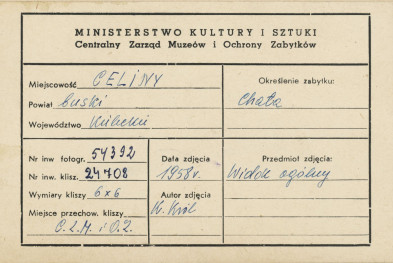 Chata drewniana - widok ogólny - metryczka, skan 1