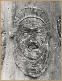 Rynek - pręgierz -  fragment, maszkaron,  , skan 1