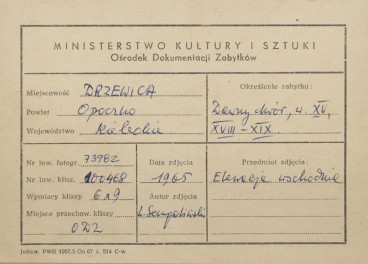 Dwór - widok elewacji wsch. - metryczka, skan 1