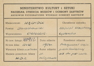 Zespół opactwa Cystersów -  kościół, widok od strony wsch. - metryczka, skan 1