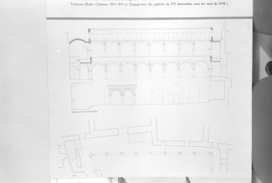 Zamek Pieskowa Skała. Plan odłsoniętych galeryjek z XVI w. , skan 1