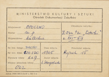 Miasto - widok ogólny tzw. ,, Domu Esterki " - metryczka

 , skan 1