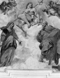 kościół pw. Św. Józefa - wnętrze: fragment malowidłą ściennego, skan 1
