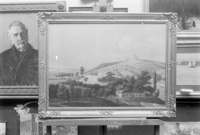 Jan Nepomucen Głowacki - widok z okolic Krakowa, olej na płótnie, Muzeum Wielkopolskie w Poznaniu (ob. Muzeum Narodowe w Poznaniu), skan 1
