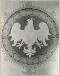 Ratusz - wnętrze, fragment dekoracji stropu na parterze, skan 1