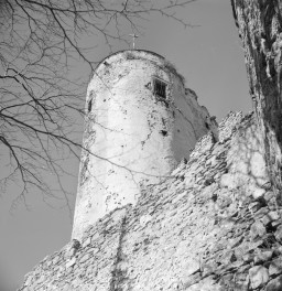 Zamek "Chojnik" - baszta, widok ogólny., skan 1