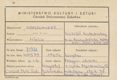 Katedra - wnętrze, obraz "Męczennicy" - fragment - metryczka, skan 1