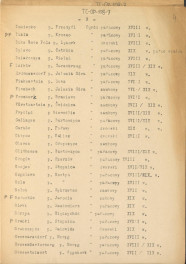 wykaz miejscowości oraz spis powiatów, tabela chronologiczno-topograficzna, lista założeń pałacowo-ogrodowych A-G, spis powiatów w województwach, materiał roboczy, skan 4