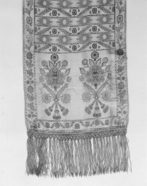 Muzeum Narodowe - od. Muzeum Sztuk Użytkowych - zbiory - pas jedwabny dwustronny - Lipków /Paschalis Jakubowicz 1791 - 1794 rok/ - głowa i wciąża /fragment/ - awers, skan 1