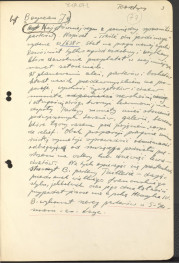 tekst, materiał roboczy stanowiący szczegółowe wypisy na temat założeń ogrodowych w stylu włoskim oraz karty w formie brudnopisu, przygotowane do usupełnienia (?) zawierające przykłady obiektów i architektów tego stylu, także w nawiązaniu do sztuki ogrodowej w Polsce, skan 34