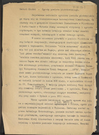 tekst stanowiący materiał roboczy nt. założeń ogrodowych w powiecie piotrowskim, począwszy od budownictwa klasztornego do przemian z przełomu XIX i XX wieku , skan 1
