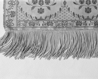 Muzeum Narodowe - zbiory - pas jedwabny czterostronny - Korzec /Franciszek Selimand 1791 rok/ - głowa i wciąża /fragment/ - sygnatura, skan 1