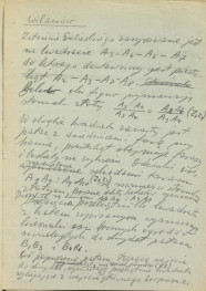 tekst, materiał roboczy do rozdziału 6. do wydawnictw: „Ogrody Polskie” i „Zarys historii kompozycji…”. Odwrotne strony nr. 13, 14, 16 zawierają notatki G.Ciołka dotyczące różnych wyliczeń: „Dekoracje kwietników”, m.in. analiza geometrii ogrodu w Wilanowie, wyliczenie typów konstrukcji planów, skan 15