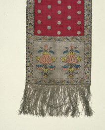 Muzeum Mazowieckie  - zbiory - pas lity dwustronny - Lyon /1785 - 1792 rok/ - głowa i wciąża /fragment/ - awers, skan 1