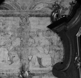kościół pw. św. Małgorzaty Dziewicy i Męczennicy - wnętrze - nawa główna - ściana północna - polichromia - Cykl Pasyjny - fragment, skan 1