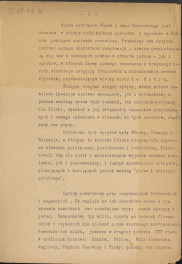 tekst nt. polskiej sztuki ogrodowej w okresie baroku, rozpoczynający się od slów: "Epoka ostatnich Wazów i Jana Sobieskiego…" (materiał roboczy), skan 1