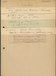 notatki dotyczące lokalizacji kanałów w m. Milicz, Nisko, Cholewy, Lublin, Barchów, skan 1