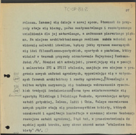 tekst, materiał roboczy, wersja redakcyjna przystosowująca tekst do publikacji "Ogrody Polskie" (wyd. 1954), skan 3