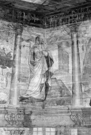 kościół pw. św. Elżbiety Węgierskiej - wnętrze - prezbiterium - ściana północna - polichromia - św. Elżbieta, skan 1