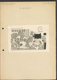 graficzny materiał roboczy do publikacji „Ogrody Polskie” (wyd. 1954), rys. 391; plan Parku we Wróblewie (S. Celichowski)”, dopisek „Wróblewo”, skan 1