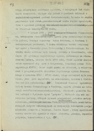 tekst, materiał roboczy do rozdziału VII "Naturalizm i eklektyzm XIX wieku" do wydawnictw: „Ogrody Polskie” i „Zarys historii kompozycji…”; kolejna wersja zmian, strony całe i karty z naklejonymi fragmentami tekstu, skan 13
