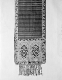 Muzeum Narodowe - zbiory - pas jedwabny dwustronny - Słuck /1767 - 1780 rok/ - głowa i wciąża /fragment/ - awers, skan 1
