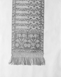 Muzeum Narodowe - zbiory - pas jedwabny czterostronny - Kobyłka /1781 - 1784 rok/ - głowa i wciąża /fragment/ - rewers, skan 1
